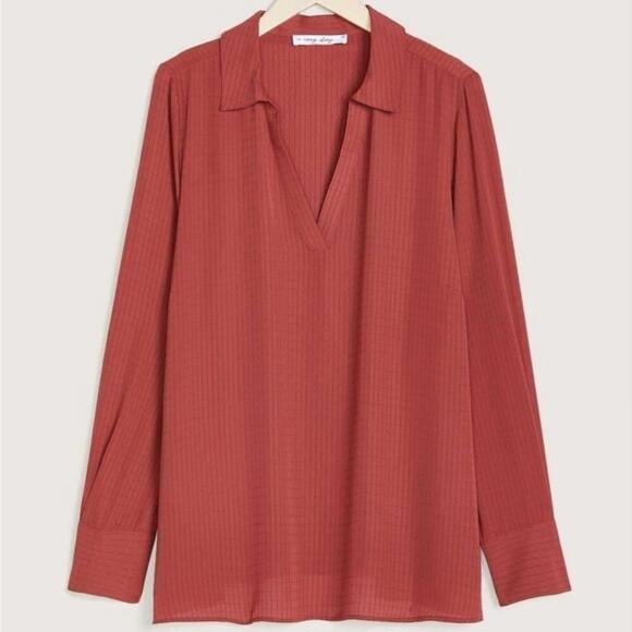 In Every Story V-neck Flowy Long Sleeve Blouse 2X - Picture 2 of 16